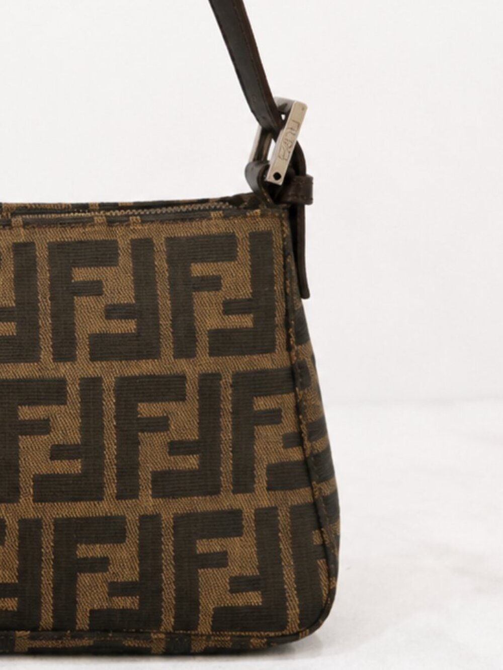 Vintage Fendi Zucca FF Monogram Brown Shoulder Bag Made in Italy